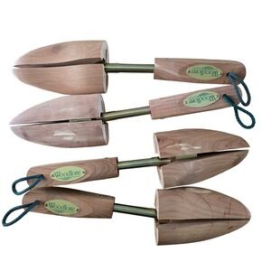 Woodlore Cedar Shoe Trees 2 Pairs Mens Medium Adjustable Split Toe Made in USA